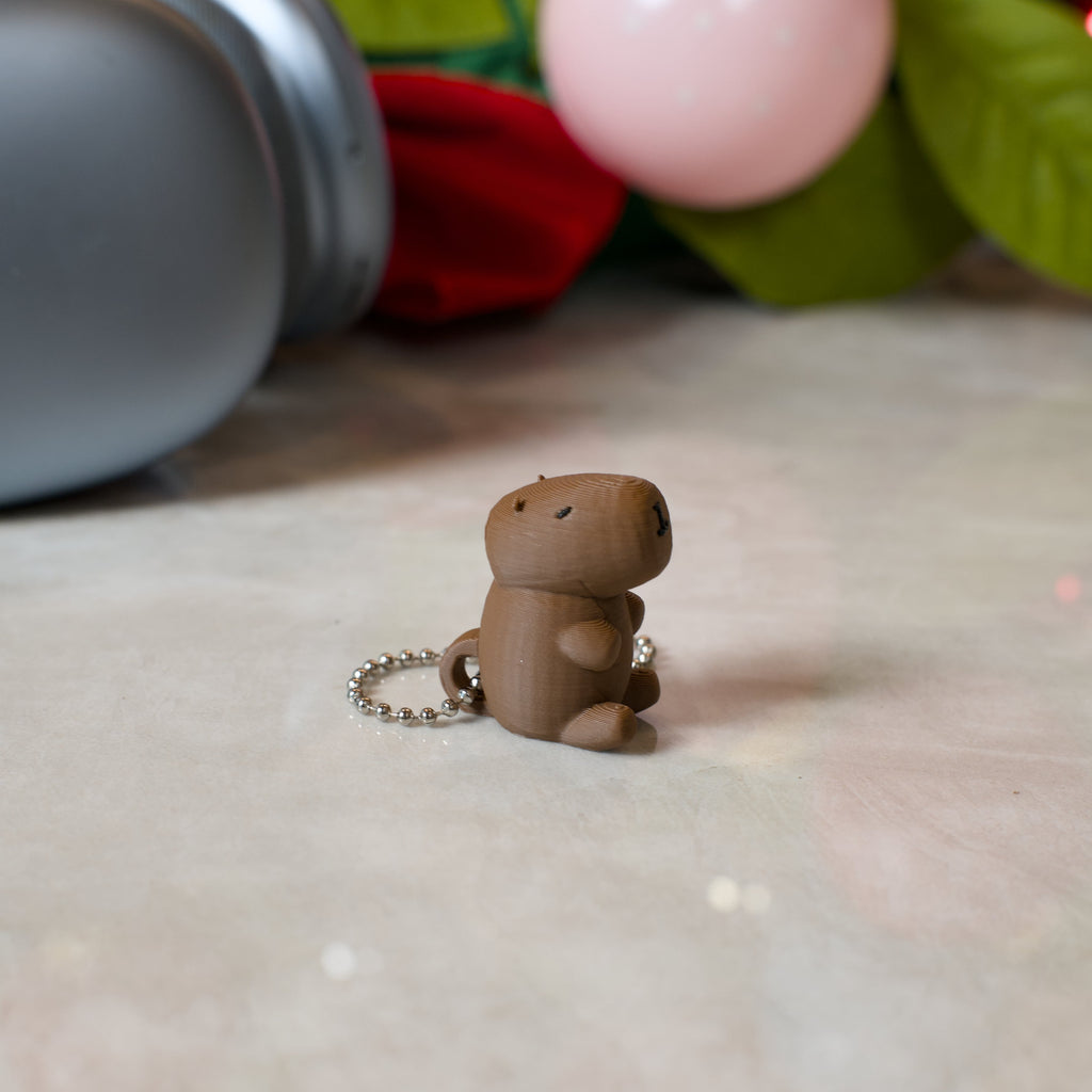 Cute Capybara Keychain | Kawaii Capy Keyring | Funny Gift for Him or Her | Custom Backpack Accessory | Stocking Stuffer